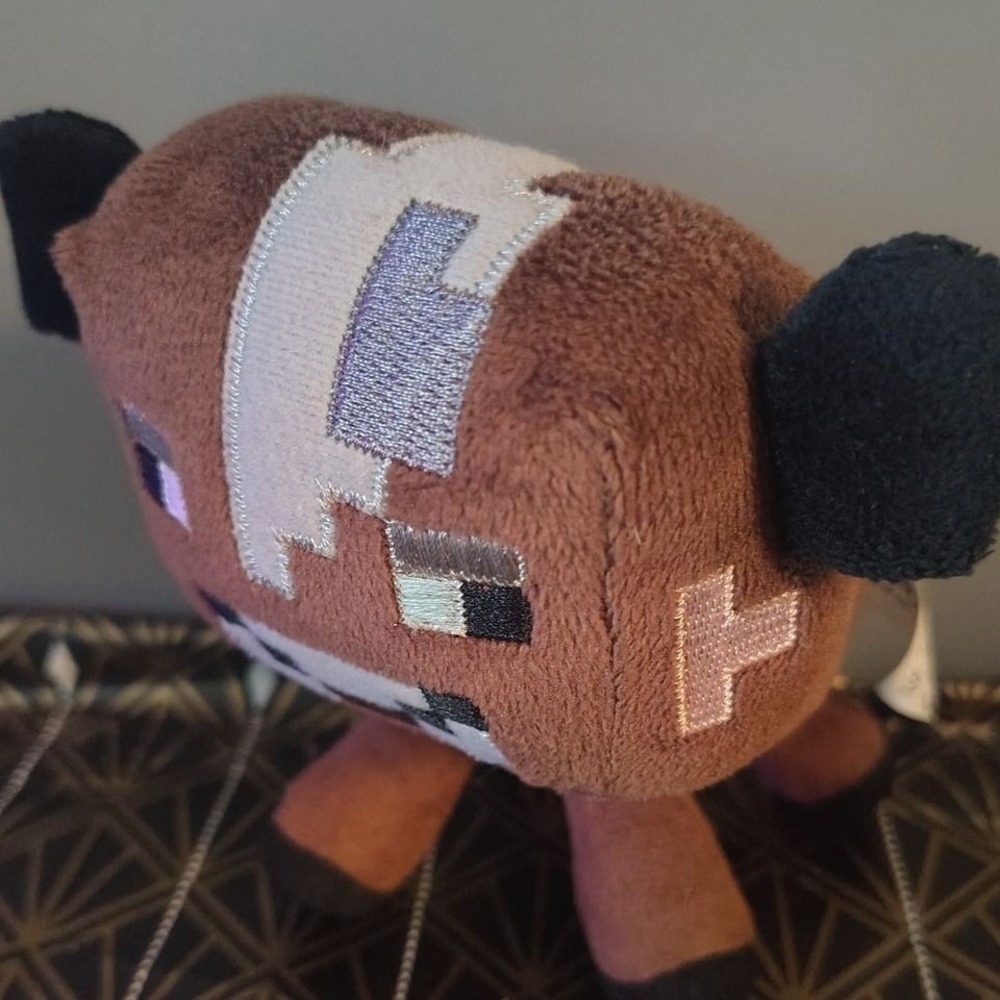 Minecraft Baby Cow Plush Jinx Mojang 2014 Brown Pixelated Stuffed Animal Toy